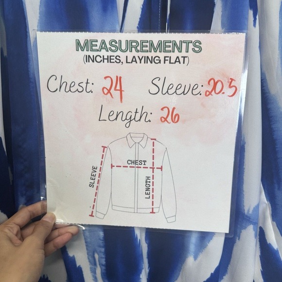 Chico's Watercolor Tie Front Raglan Sleeve Top Size 1 (M) Peasant Boho Prairie - Picture 7 of 14